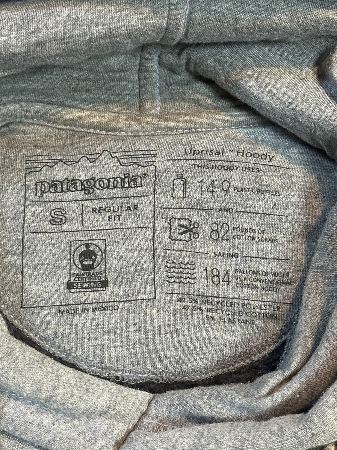 파타고니아 PATAGONIA P-6 로고 기모 후드티 그레이 상품이미지5