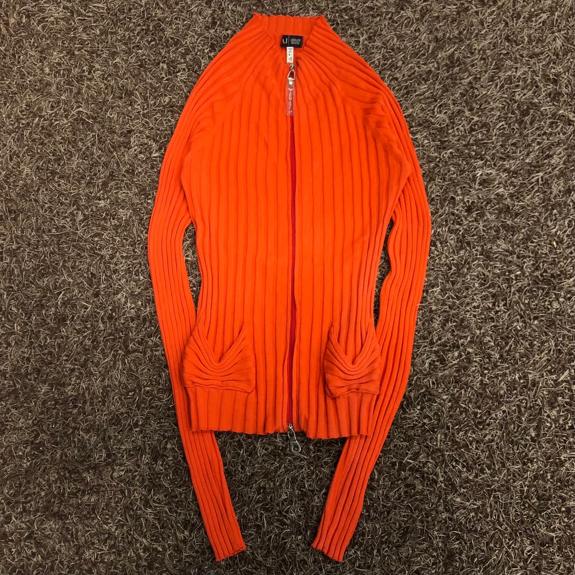 아르마니 진 여성 투웨이 슬림핏 니트 집업 상품이미지1