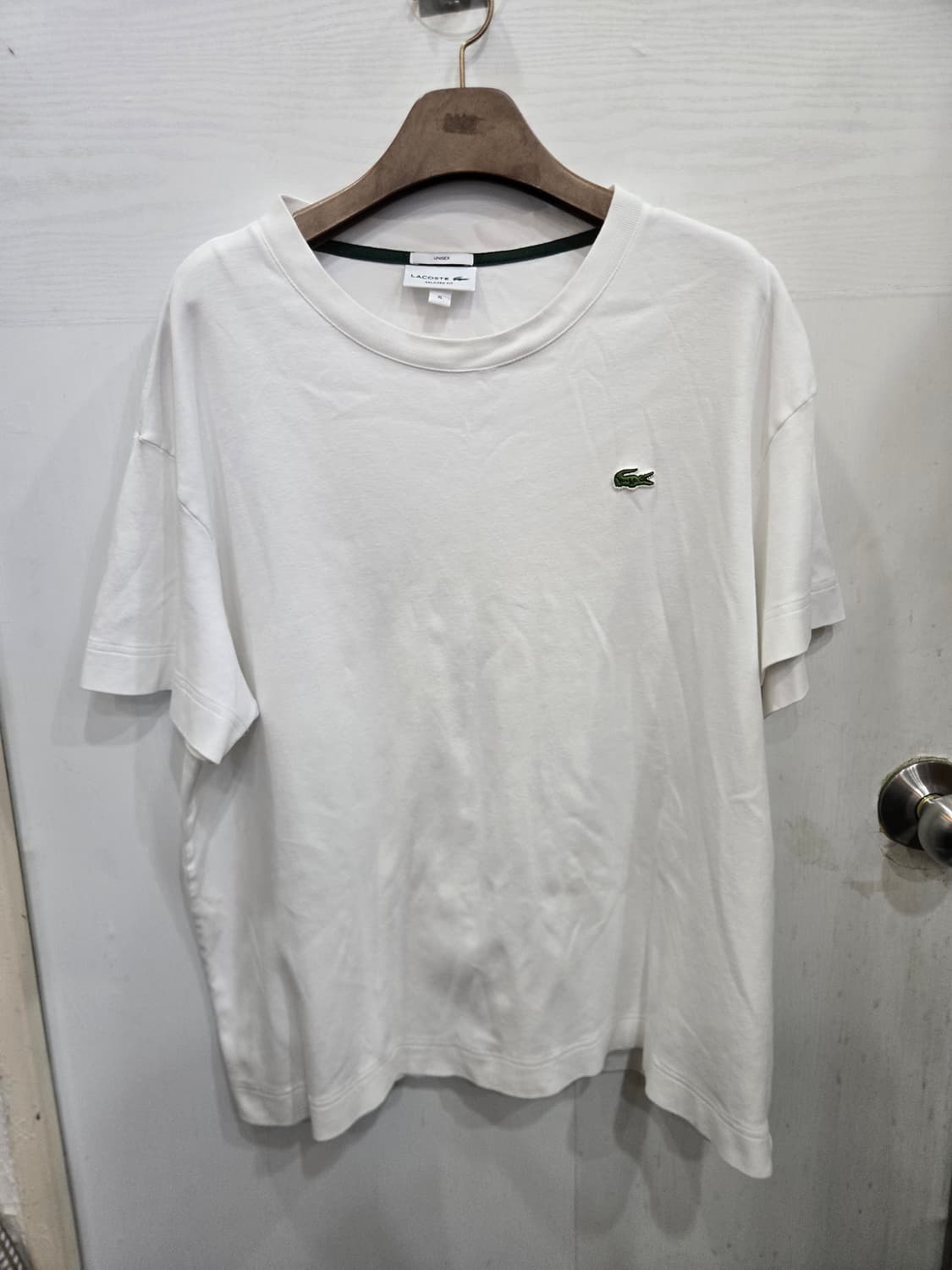 XL,105)) LACOSTE 라코스테 라운드넥 반팔티셔츠! 화이트! 상품이미지1