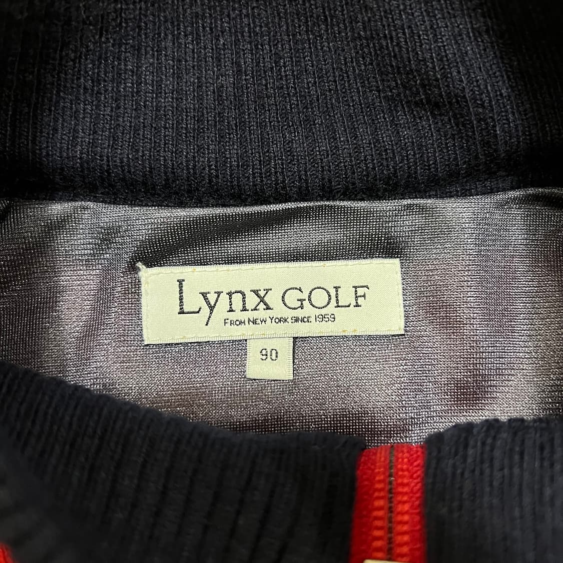 링스 골프 여성 골프웨어 울 배색 방풍 니트집업 [레드] S/90 상품이미지5