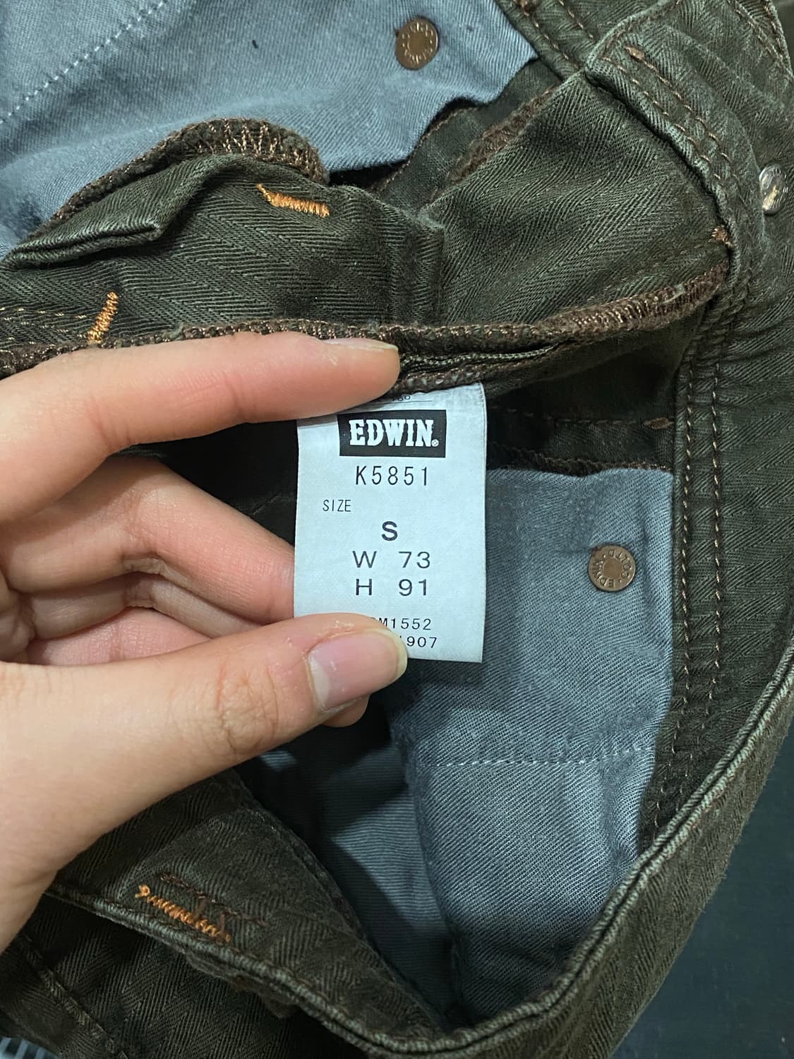 Edwin 스트레이트 카키 카고팬츠 상품이미지7