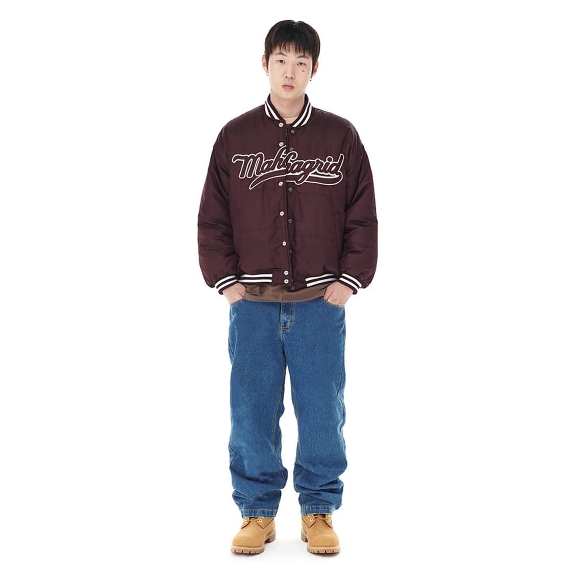 마하그리드 스타디움 자켓 브라운 L 상품이미지3