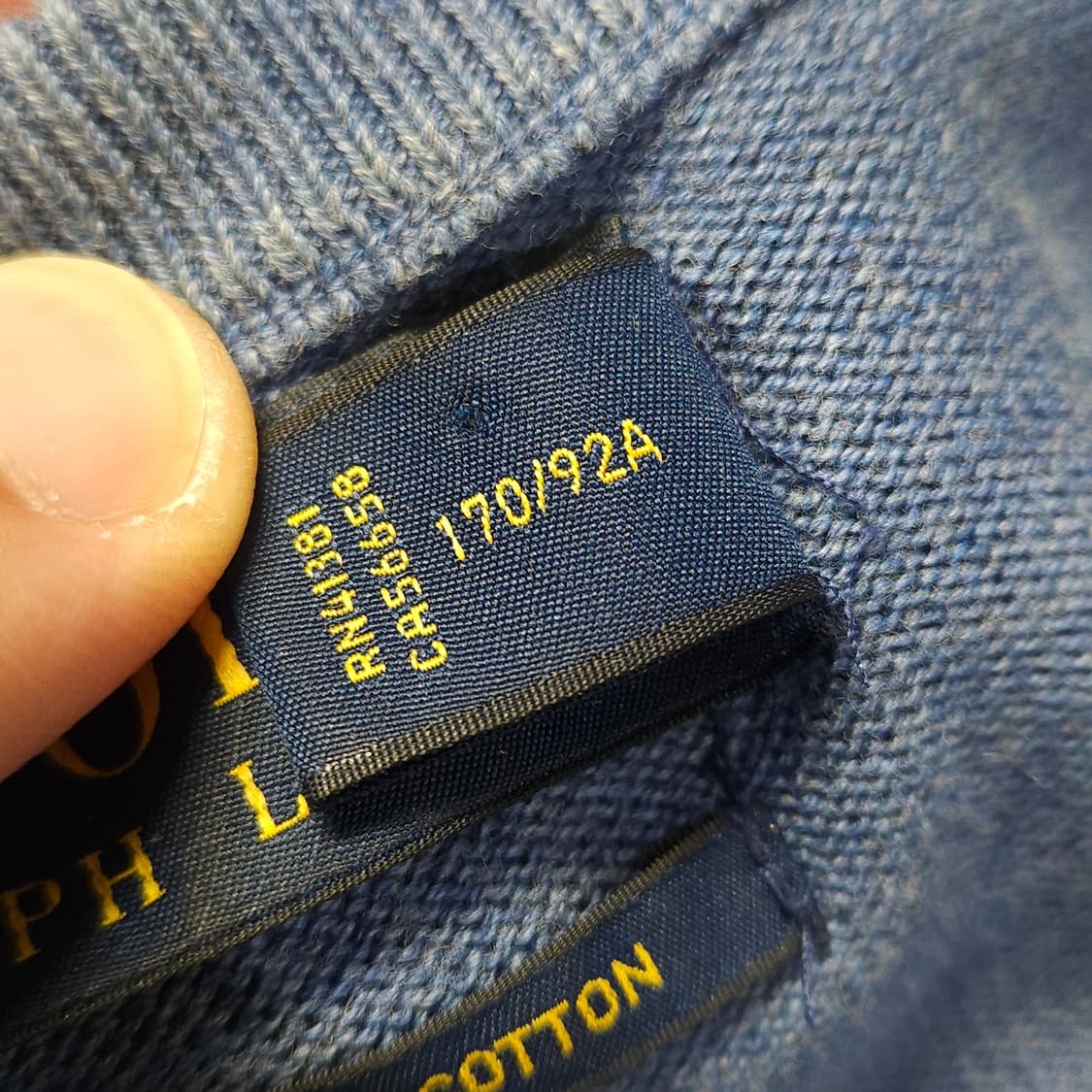 95-100 ) 폴로 랄프로렌 남성 브이넥 니트 블루 상품이미지5