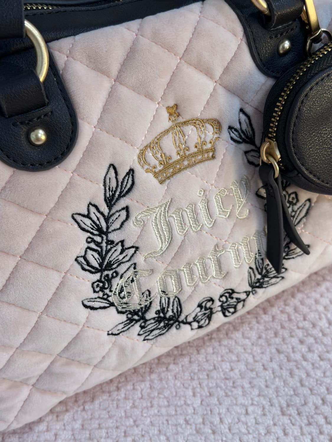 쥬시꾸뛰르 딸기우유 퀼팅 핸드백 갸루 핀터깔 베메클 베이비베어 상품이미지3