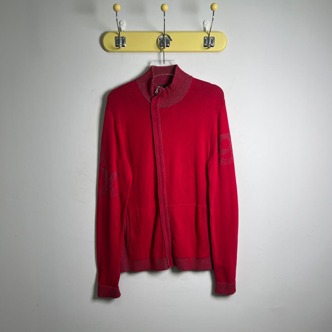 아르마니 익스체인지 레드 니트 집업 자켓 M 상품이미지1