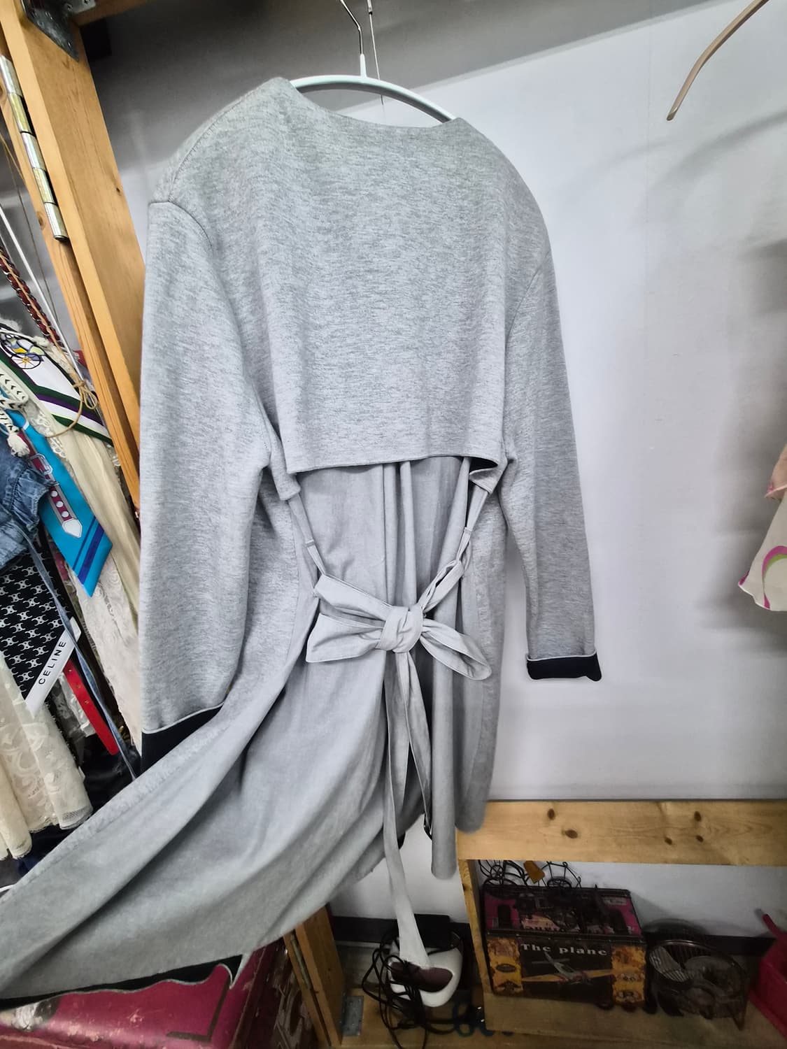 오브제 프렌치 배색 벨티드 니트 트렌치코트 상품이미지3