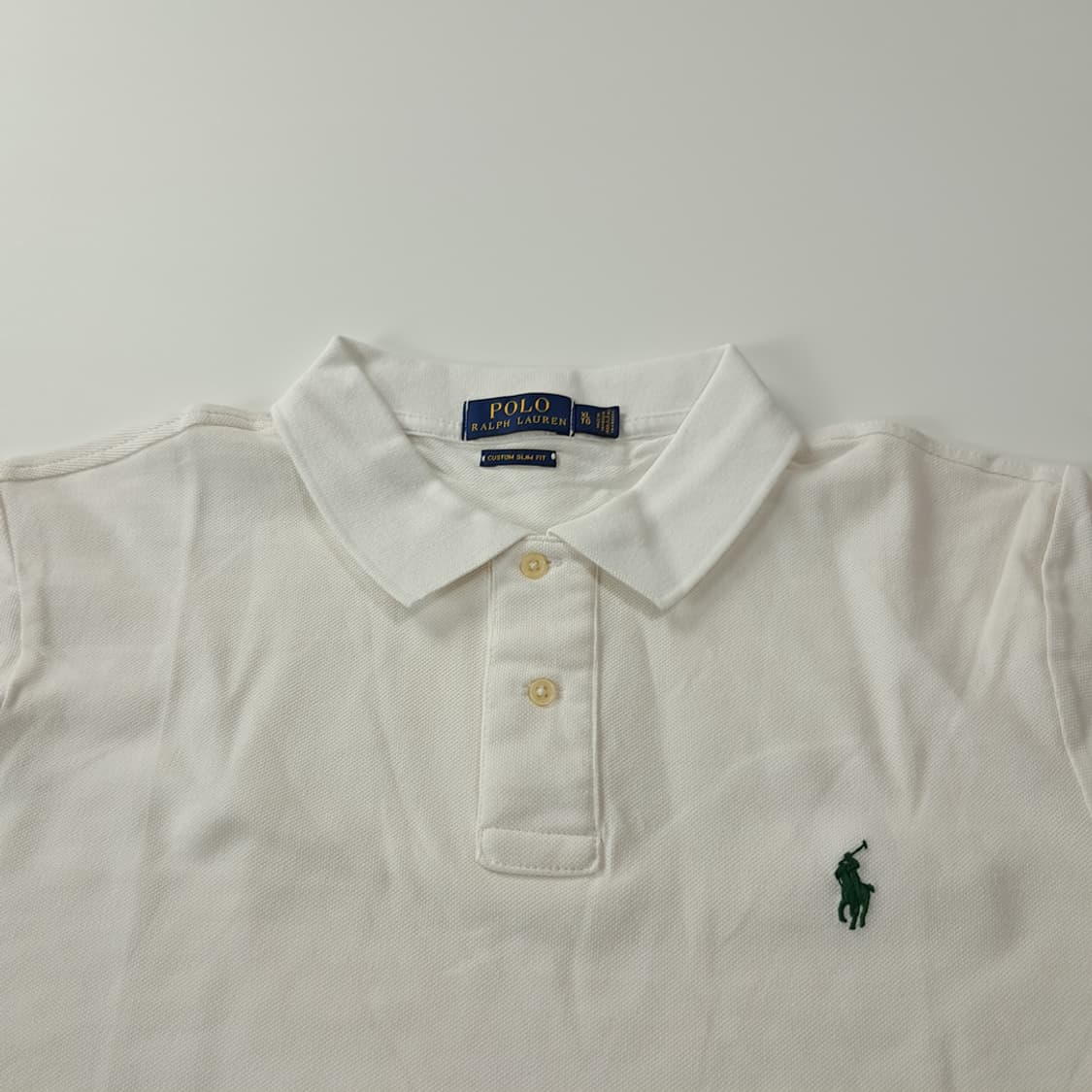 CK178 XL 폴로 00s 그린포니 화이트 반팔 메쉬 카라 티셔츠 상품이미지2