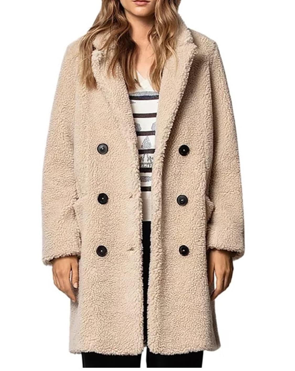 ZADIG & VOLTAIRE 쟈딕앤볼테르 테디 양털 더블 하프코트 상품이미지1