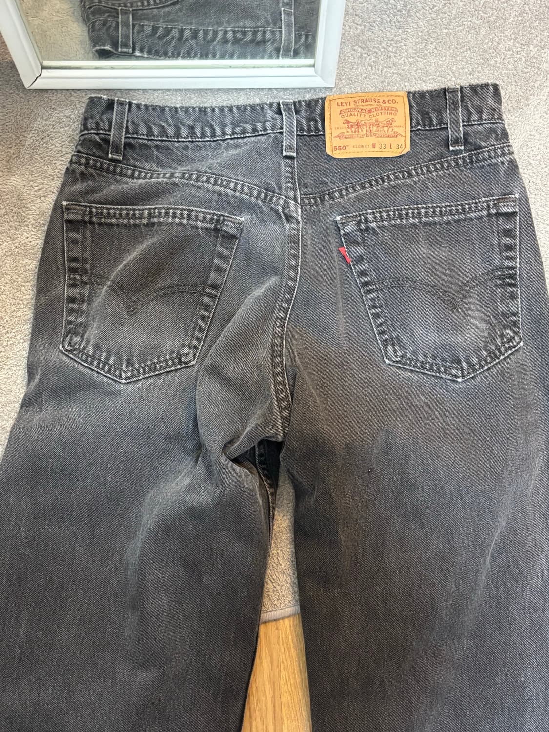 리바이스 550 흑청 데님 팬츠 W33 L34 상품이미지1