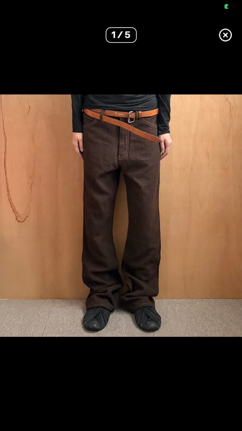 준야 와타나베 울 체크 플레어팬츠 상품이미지1