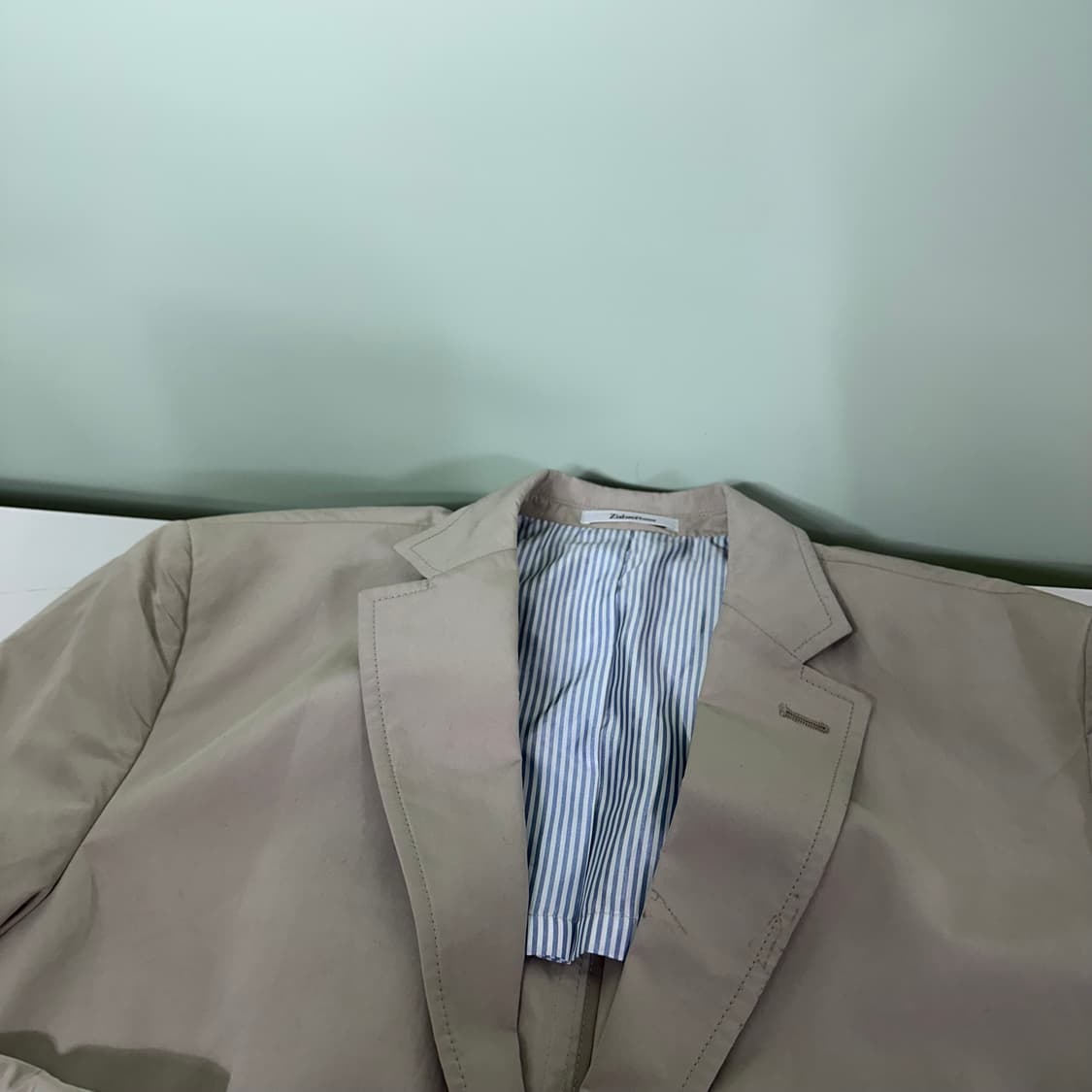 택달린새것 95-100 지센 딥베이지 싱글 나일론 블레이져 상품이미지3