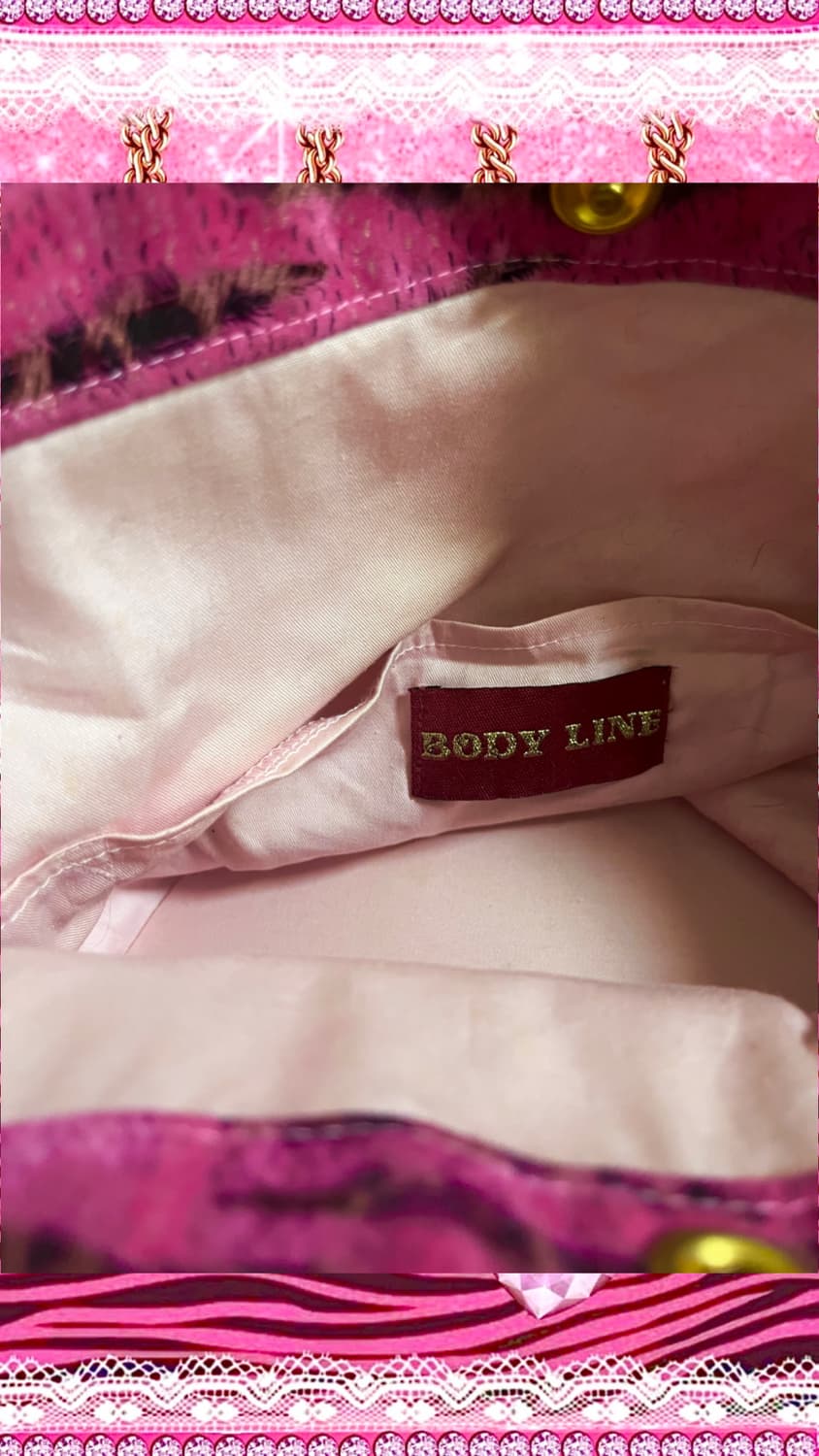 Bodyline 바디라인 핑크 레오파드 토트백 갸루 상품이미지4