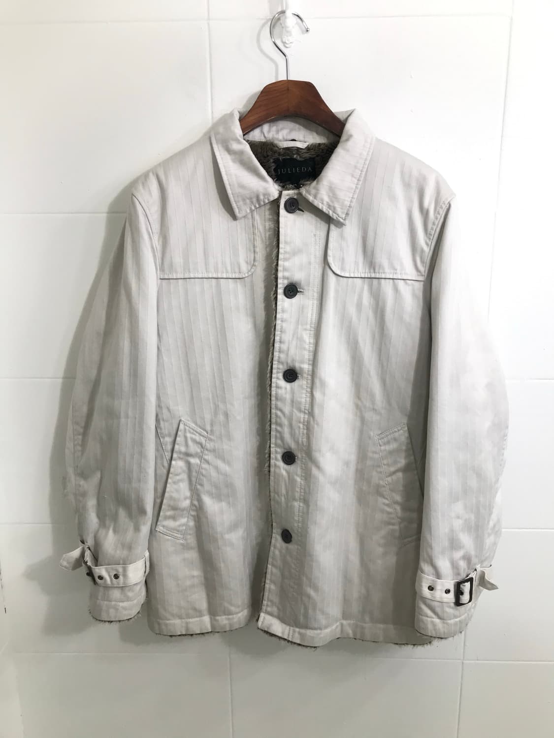 빈티지 화이트 퍼 버튼 자켓 상품이미지4