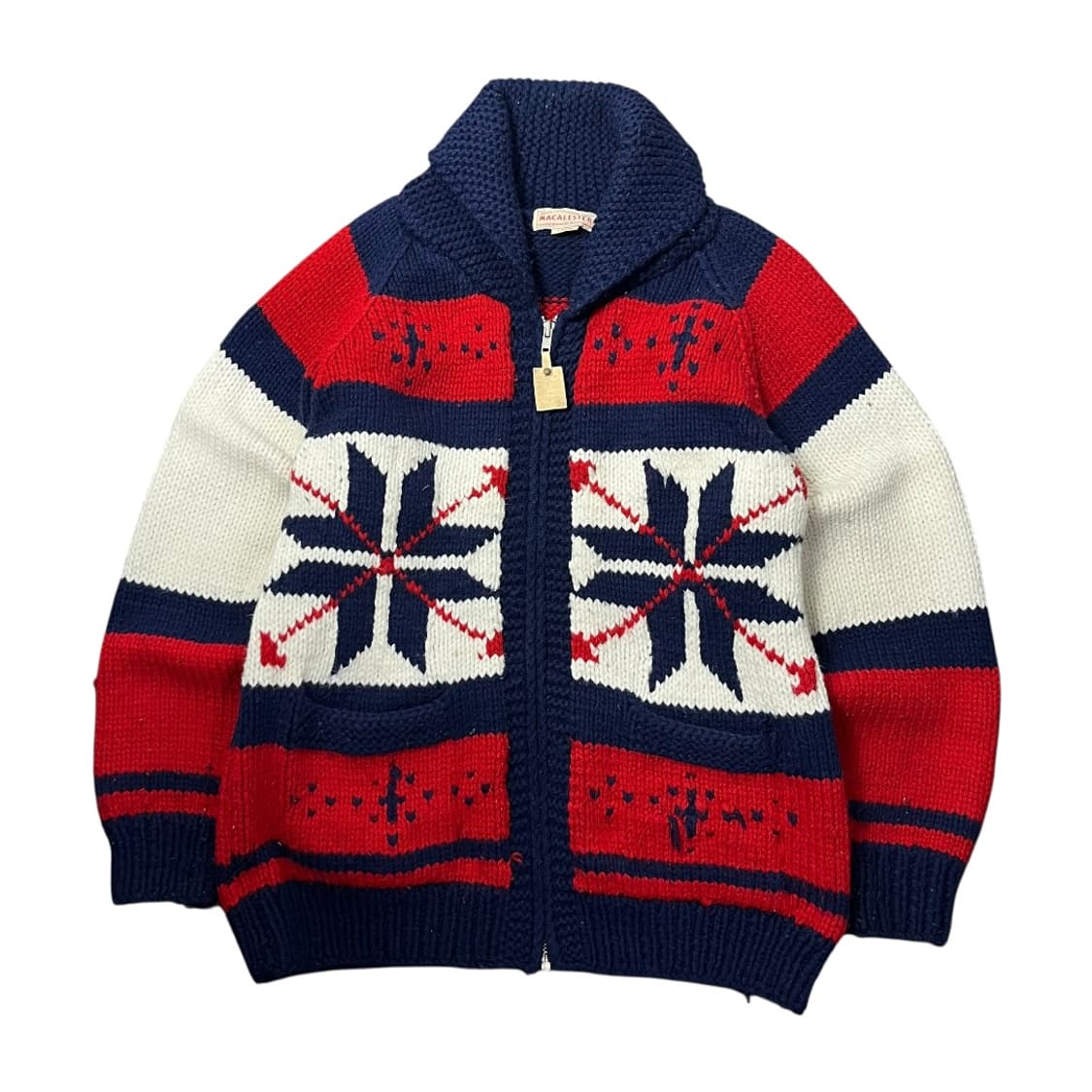 [MACALESTER] 빈티지 노르딕 패턴 집업 코위찬  상품이미지1