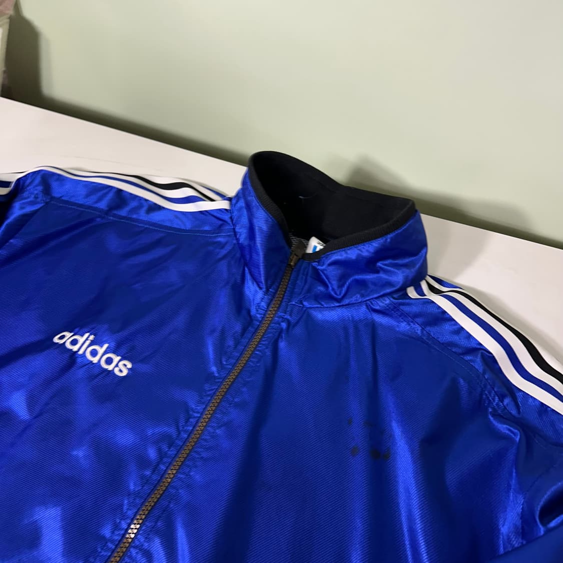 L 아디다스 오리지날 재팬 오버핏 유광블루 바막자켓 상품이미지4