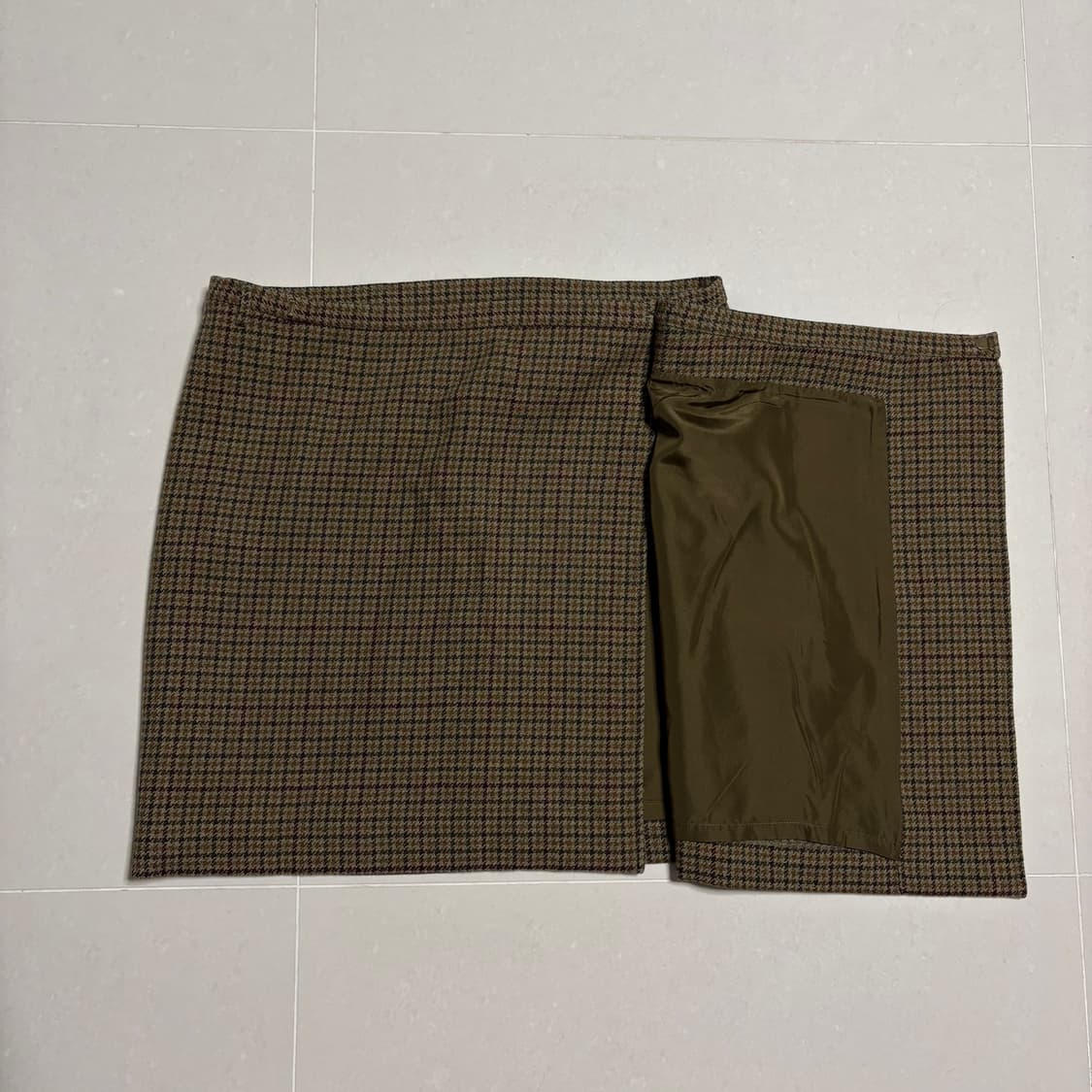 정품 폴로 랄프로렌 빈티지체크 랩 스커트 울 치마 30인치 상품이미지5