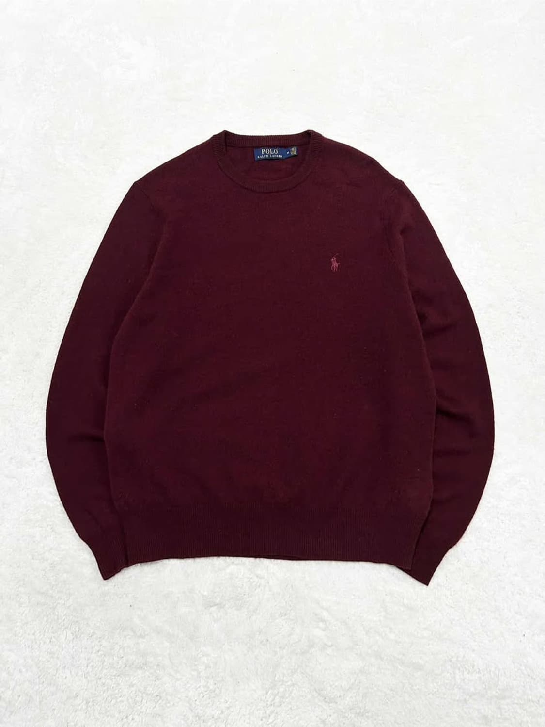 폴로 버건디 메리노울 라운드니트 상품이미지5