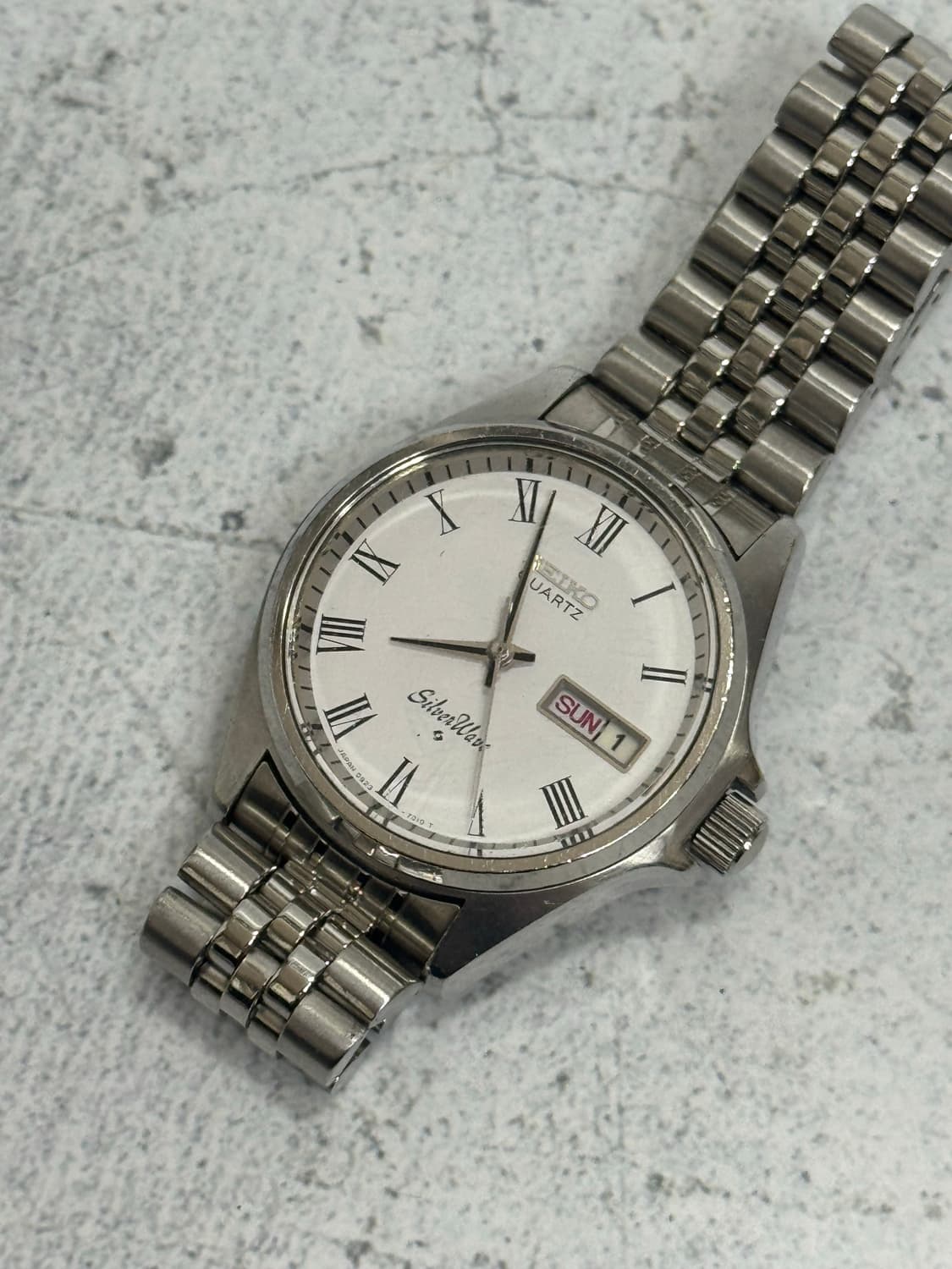 70s 빈티지 세이코 실버웨이브 로마인덱스 쿼츠 상품이미지2