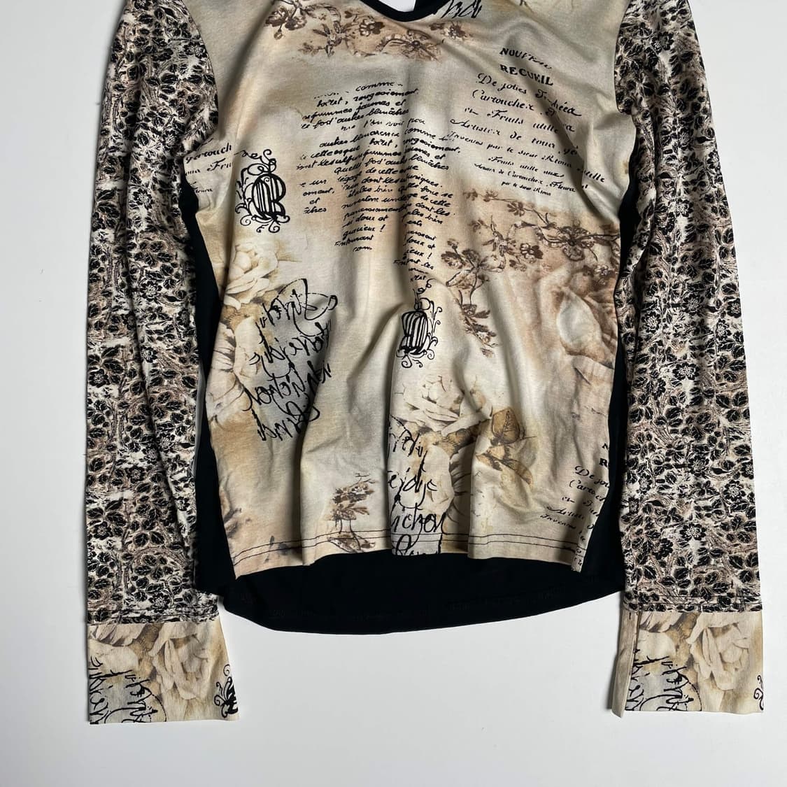 Anna re 베이지 플라워 패턴 롱슬리브 (italy)   상품이미지3