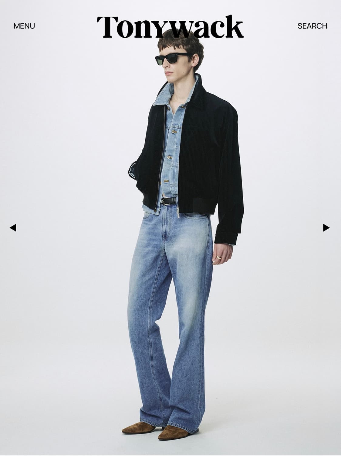 FLARED-LEG DISTRESSED DENIM JEANS_ FADED 상품이미지2