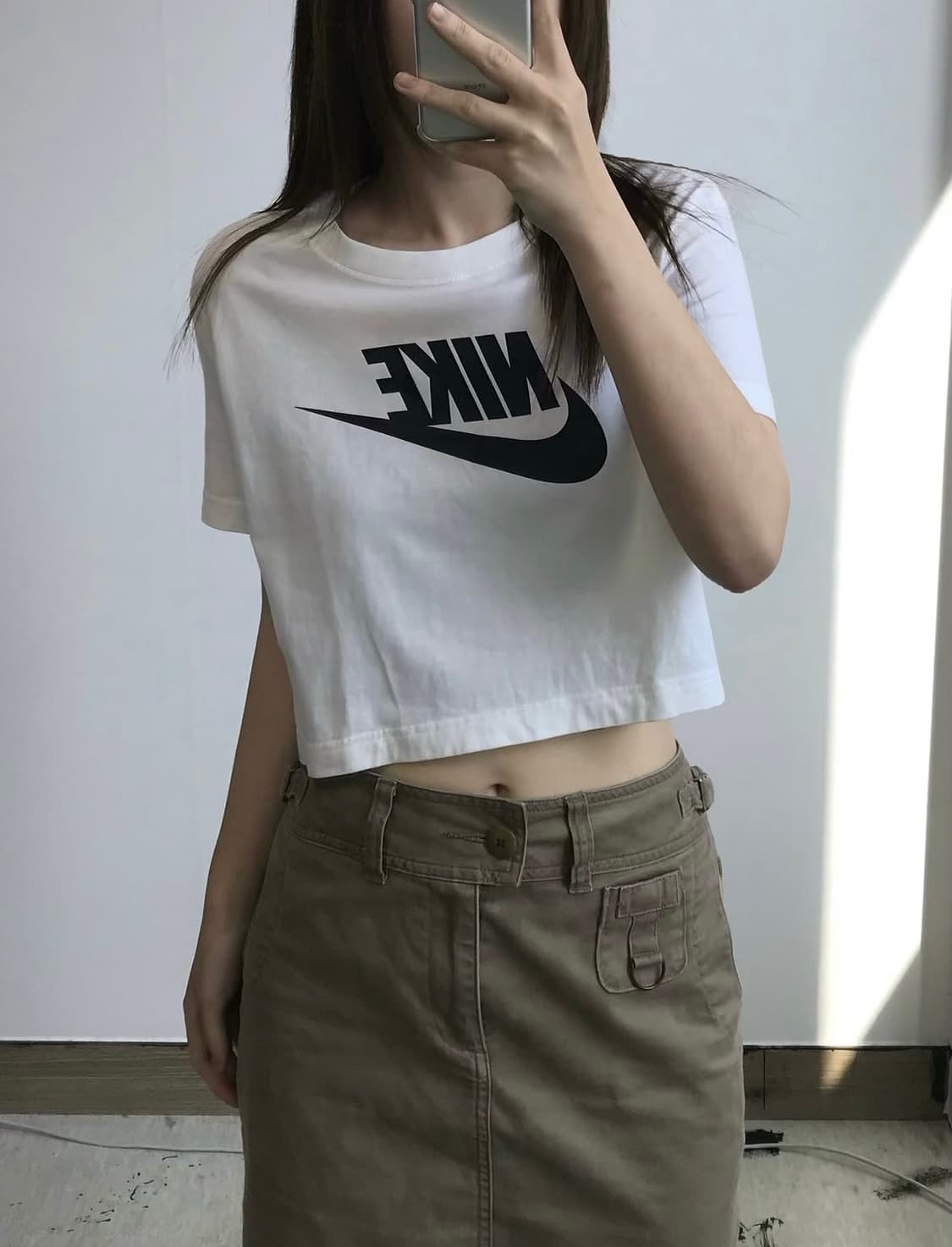 나이키 빅로고 크롭 반팔 티셔츠 상품이미지1