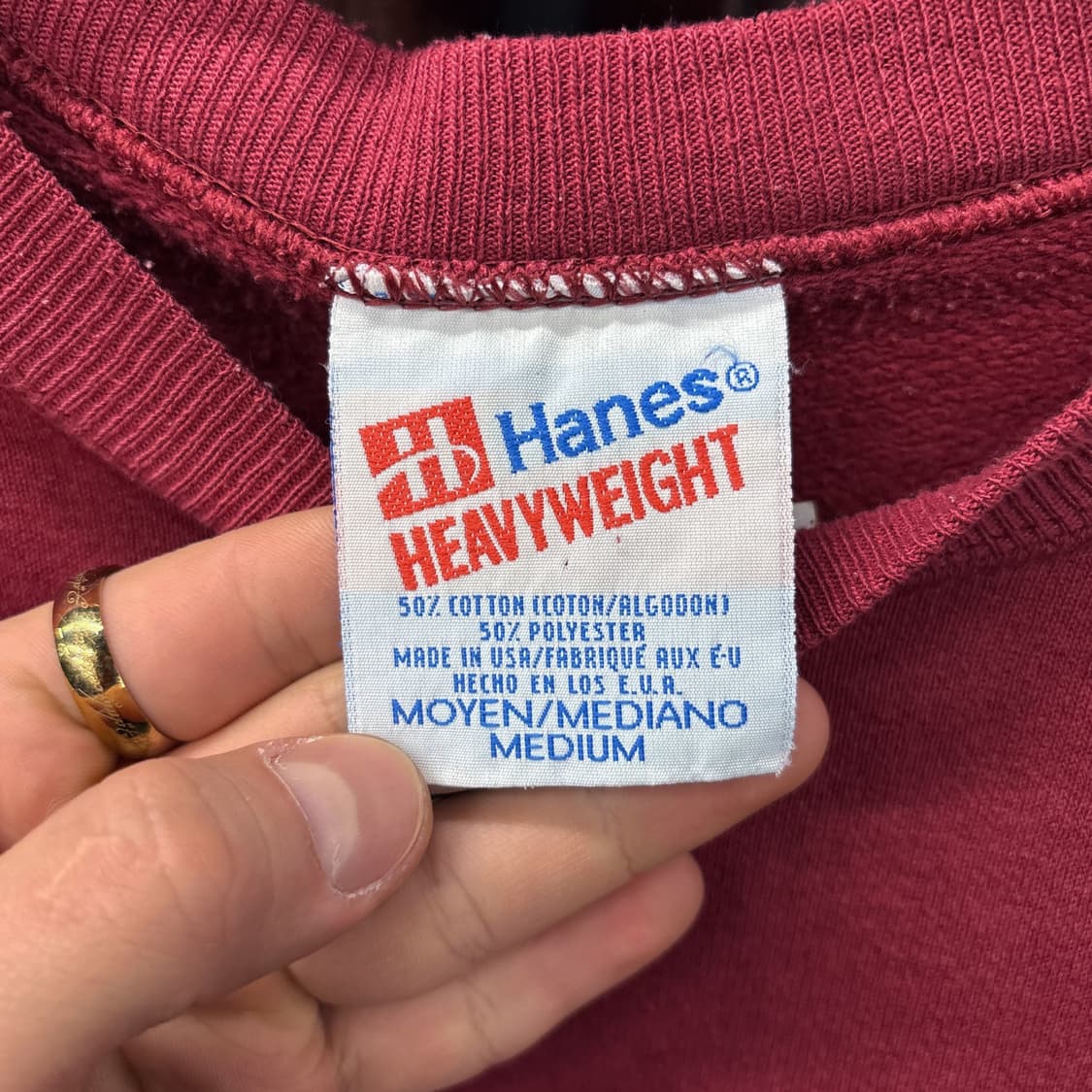 90s 헤인즈 헤비웨이트 코튼 크루넥 스웻셔츠 로고자수 N784 상품이미지6