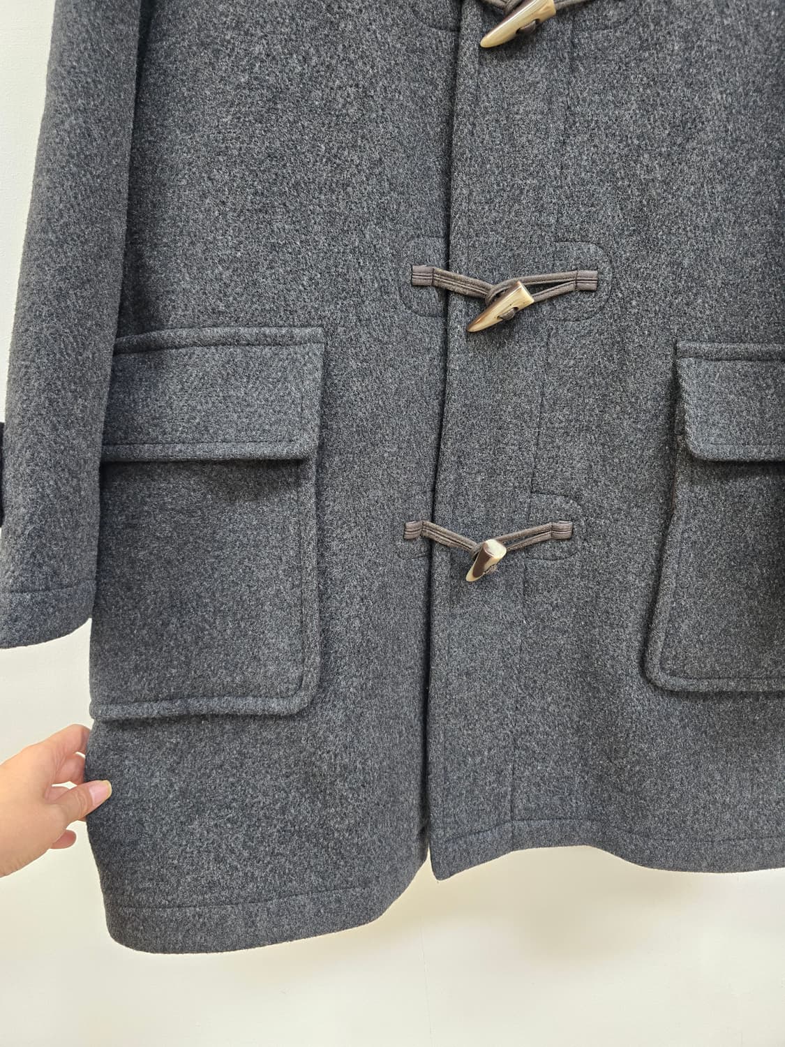 헤지스 도톰 울 떡볶이 후드 코트 상품이미지6