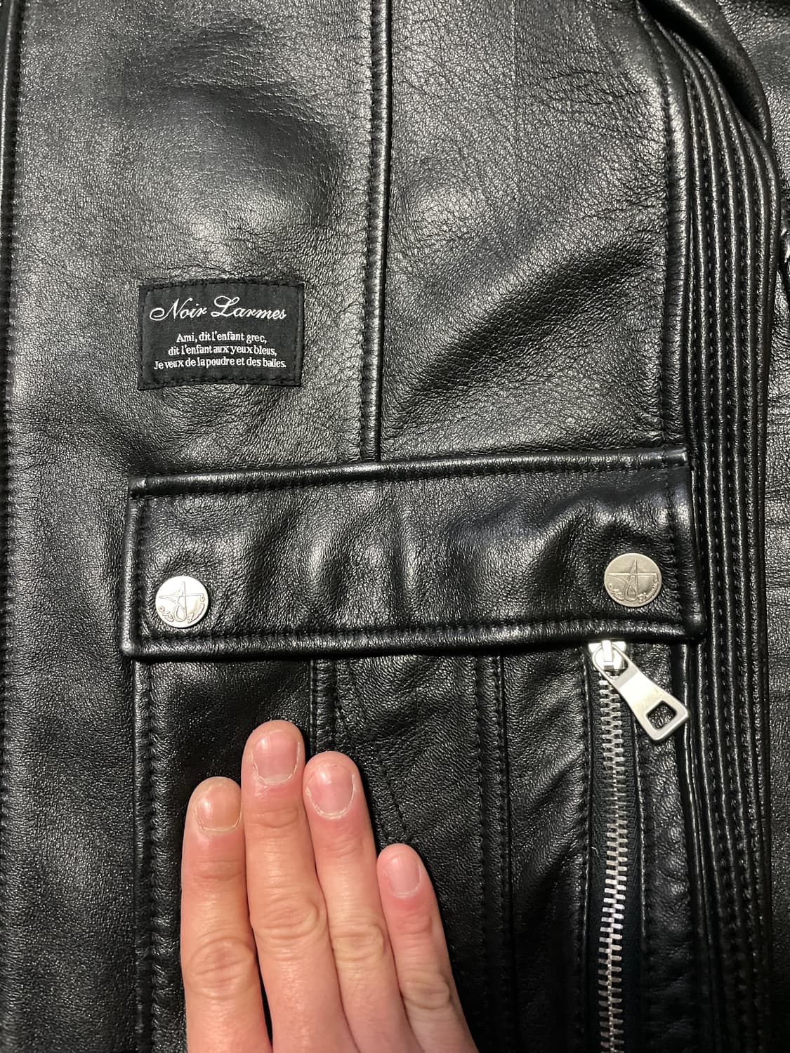 [48] 느와르 라르메스 웨스턴 무드 램스킨 양가죽 바이커 레더 자켓 상품이미지6