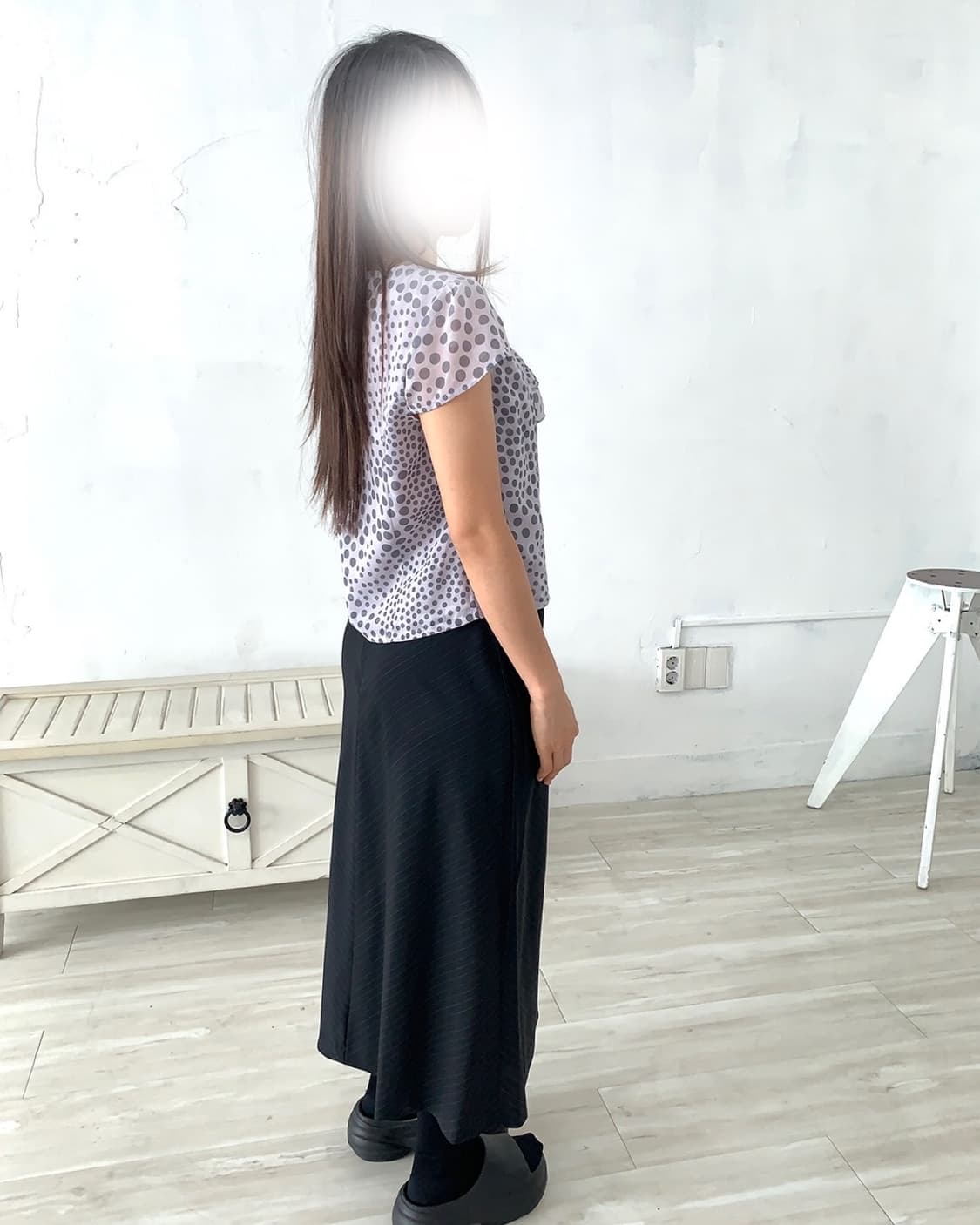 Black Side Lace-Up Long Skirt 상품이미지10