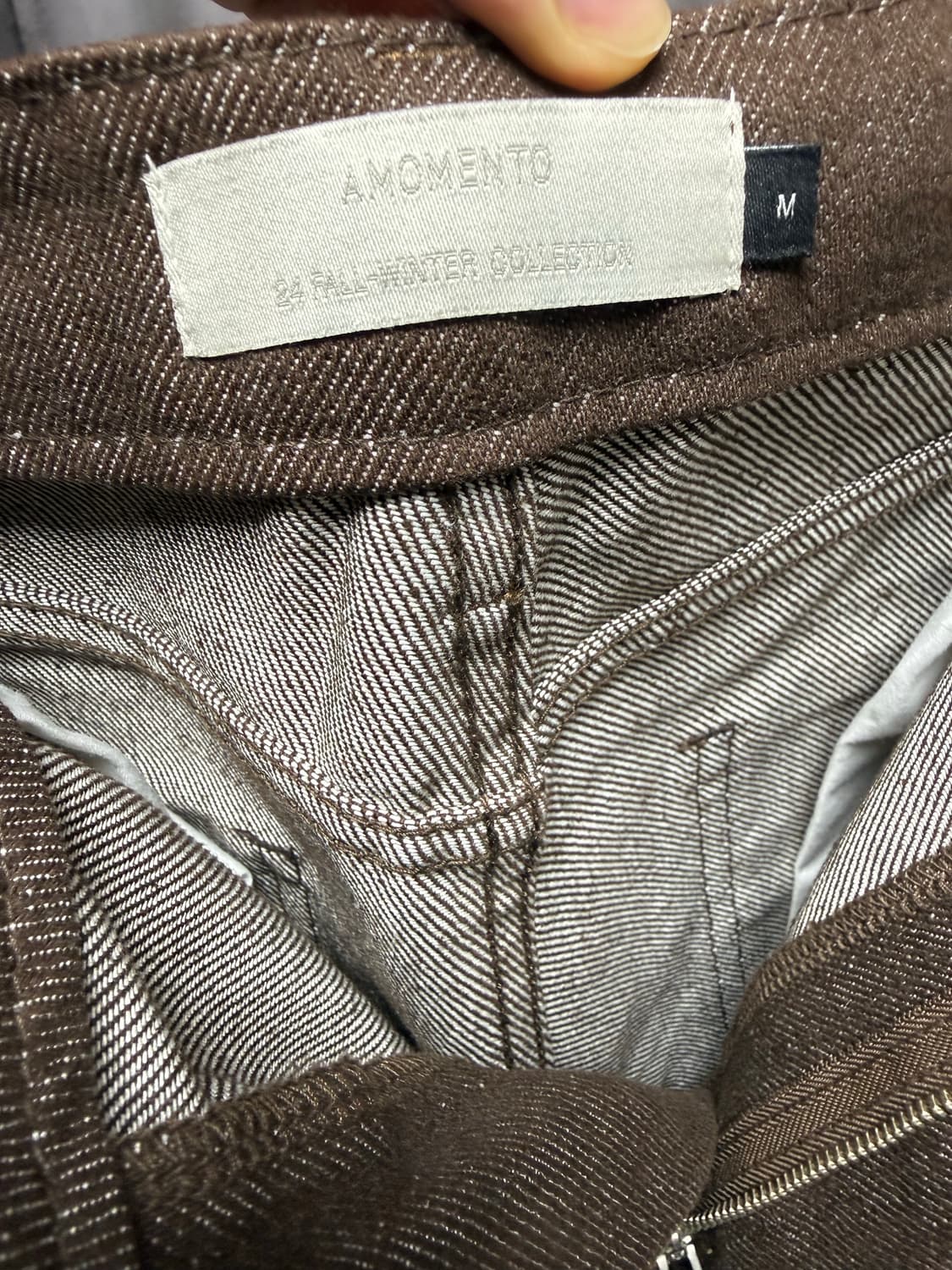 아모멘토 스트레이트 데님팬츠 브라운 상품이미지4