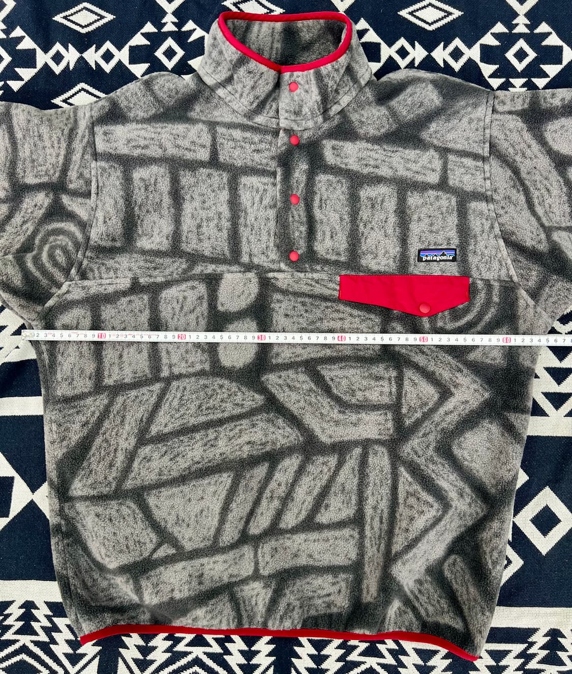 PATAGONIA Synchilla Aztec Stone Gray Red 상품이미지9