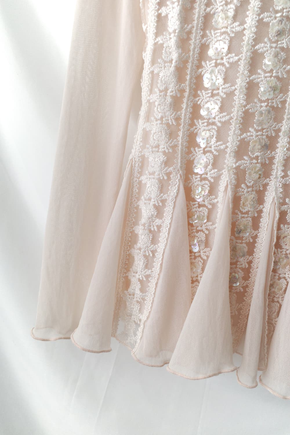 beads flower see-through T  상품이미지3