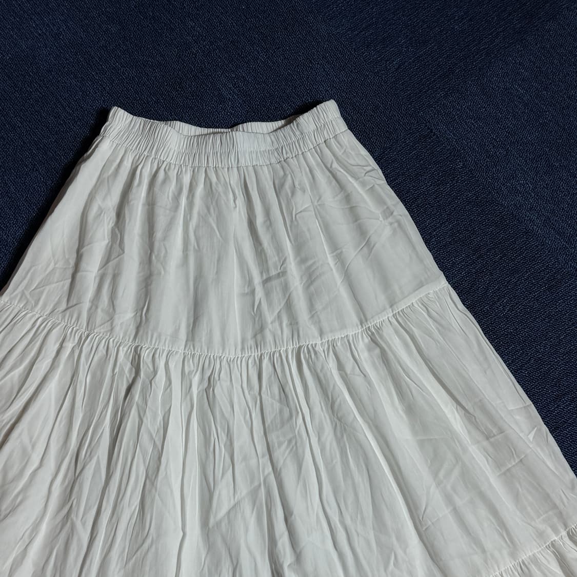모리걸 화이트 프릴 롱스커트 상품이미지2