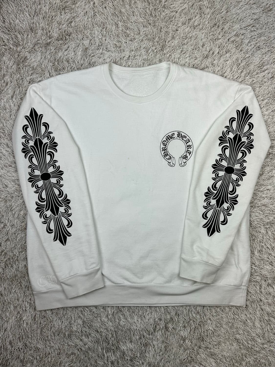 [L] 백화점판 정품 크롬하츠 홀스슈 로고 맨투맨 화이트 상품이미지2