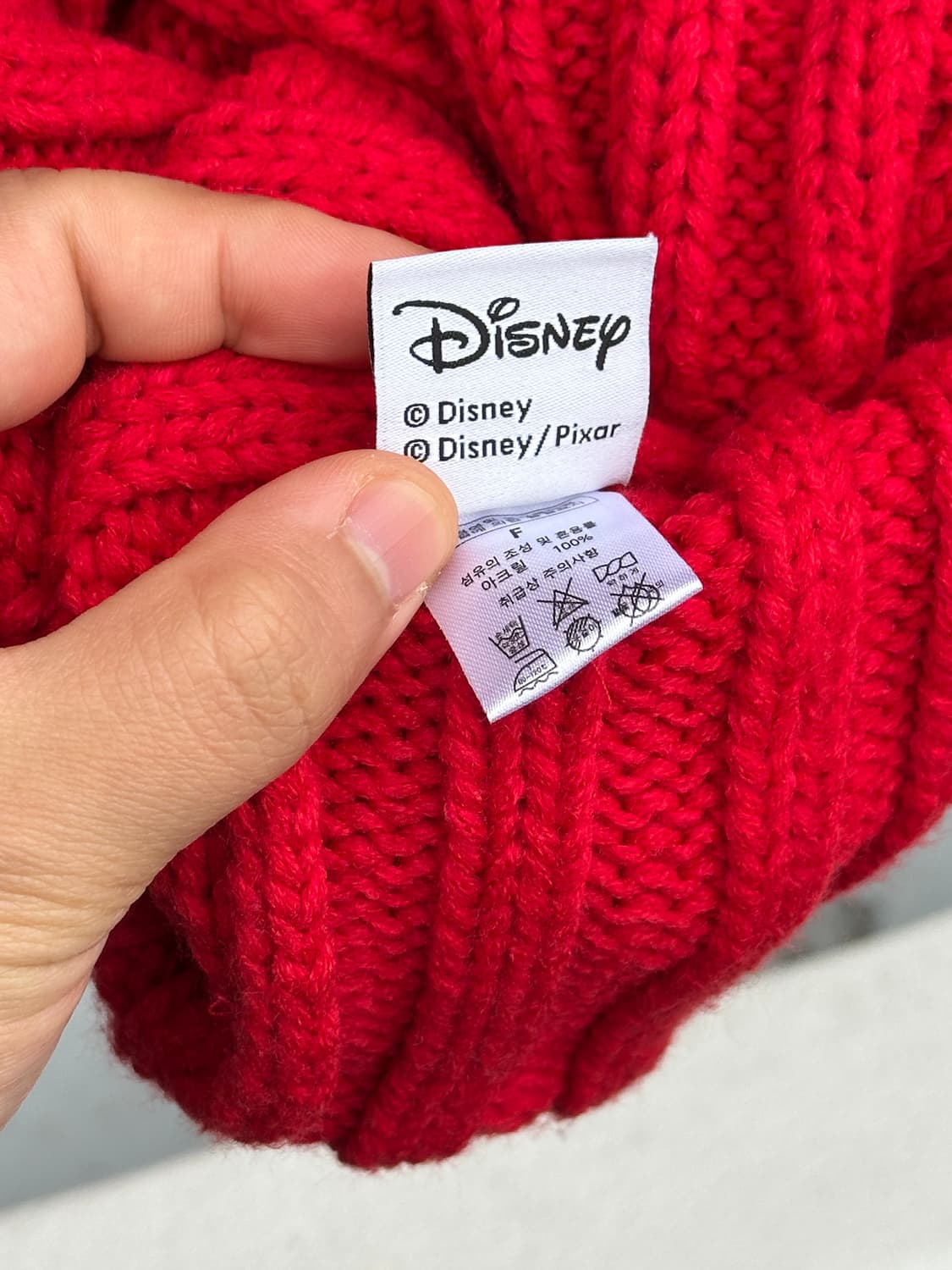 [S-M] 디즈니 미키마우스 로고 레드 비니 모자 상품이미지5