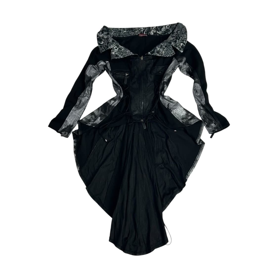 [qutie frash] 오리엔탈 고딕펑크 레이스업 집업 드레스 상품이미지1