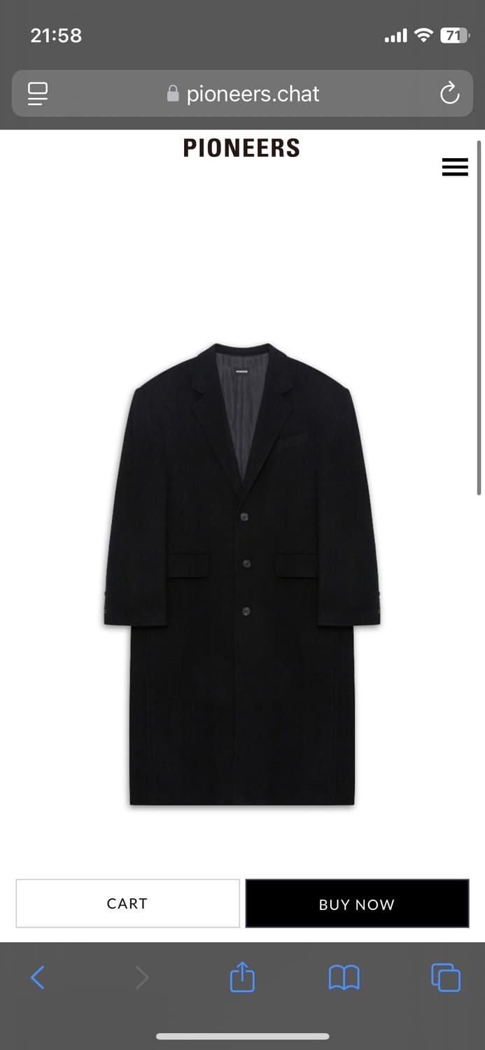 24fw 파이오니어스 테일러드 코트 상품이미지3