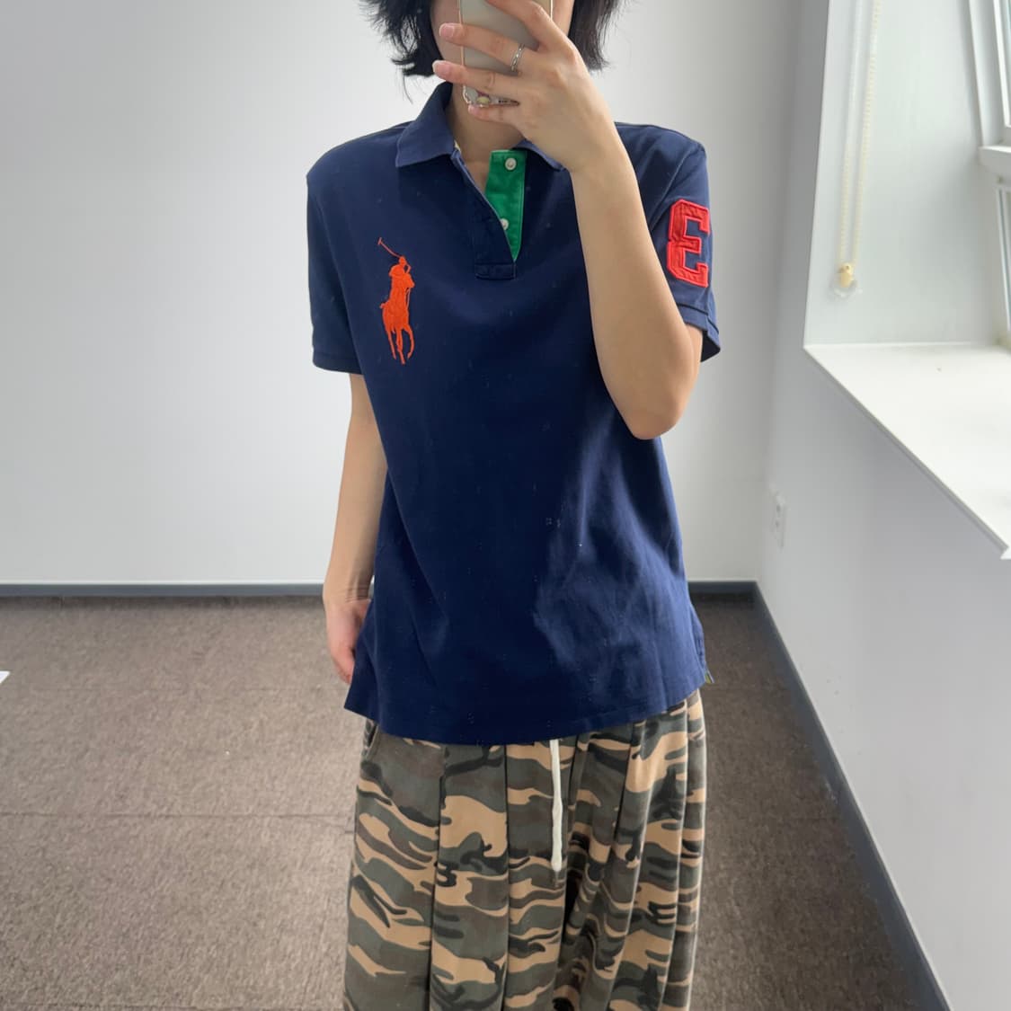 Polo 폴로 오렌지 빅포니 네이비 반팔 카라티 상품이미지1