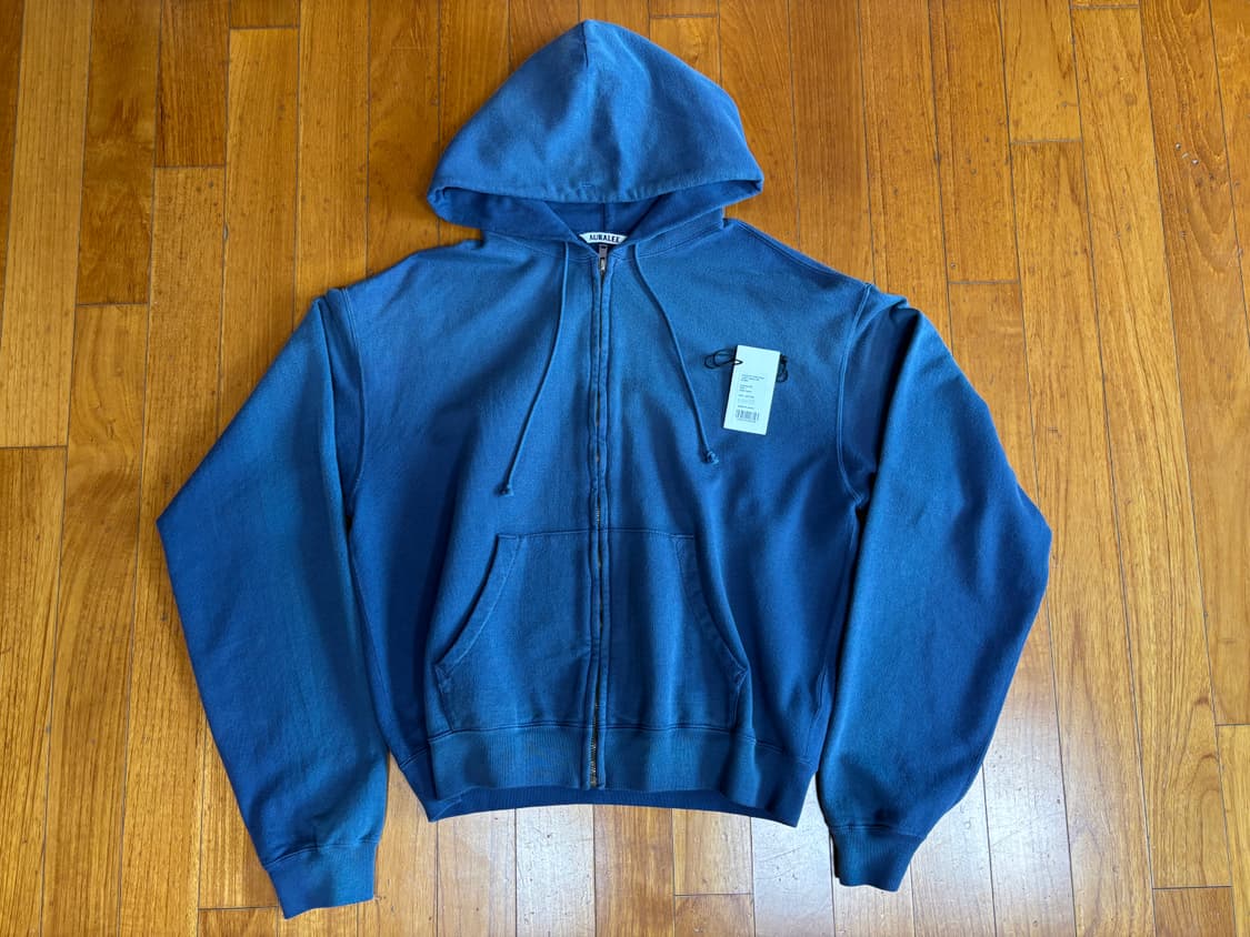  [4] 25aw 오라리 다이드 피마 스웻 후드집업 라이트네이비 상품이미지2