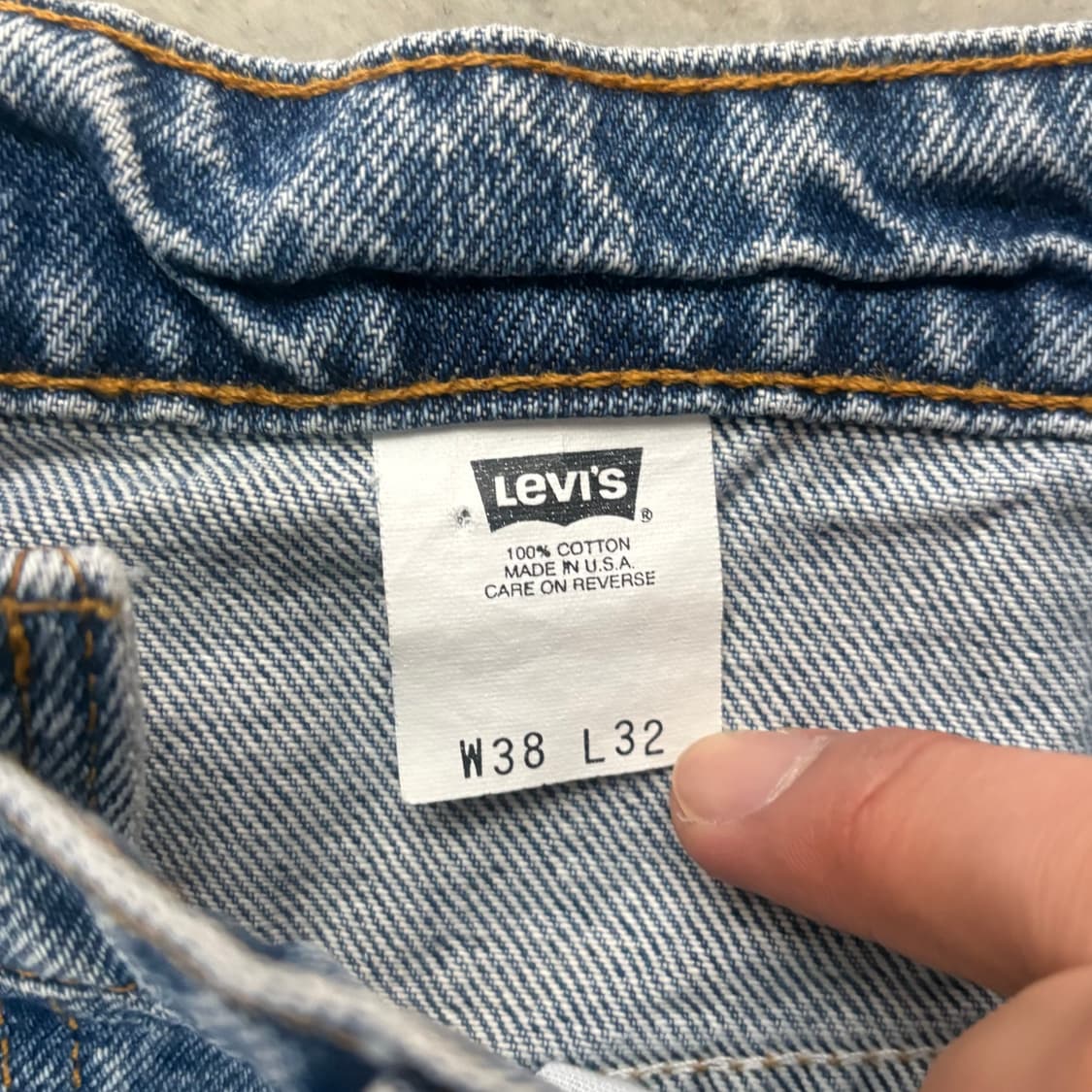 [38/32] 90s USA🇺🇸 리바이스 517 오렌지탭 중청 데님 상품이미지5