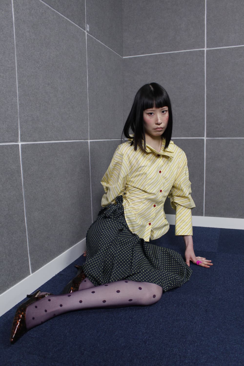 옐로우 스트라이프 블라우스 상품이미지1