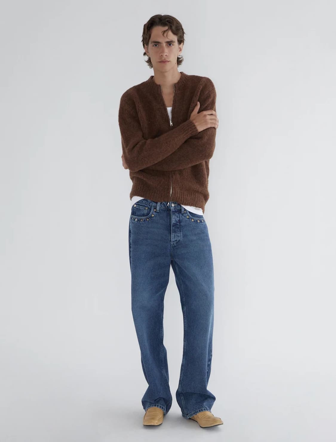 [M,L]팔로마울 Hasta Luego Zip B 가디건/브라운 상품이미지3