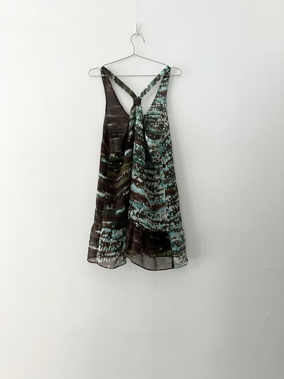 Textile print sleeveless top / green 상품이미지3