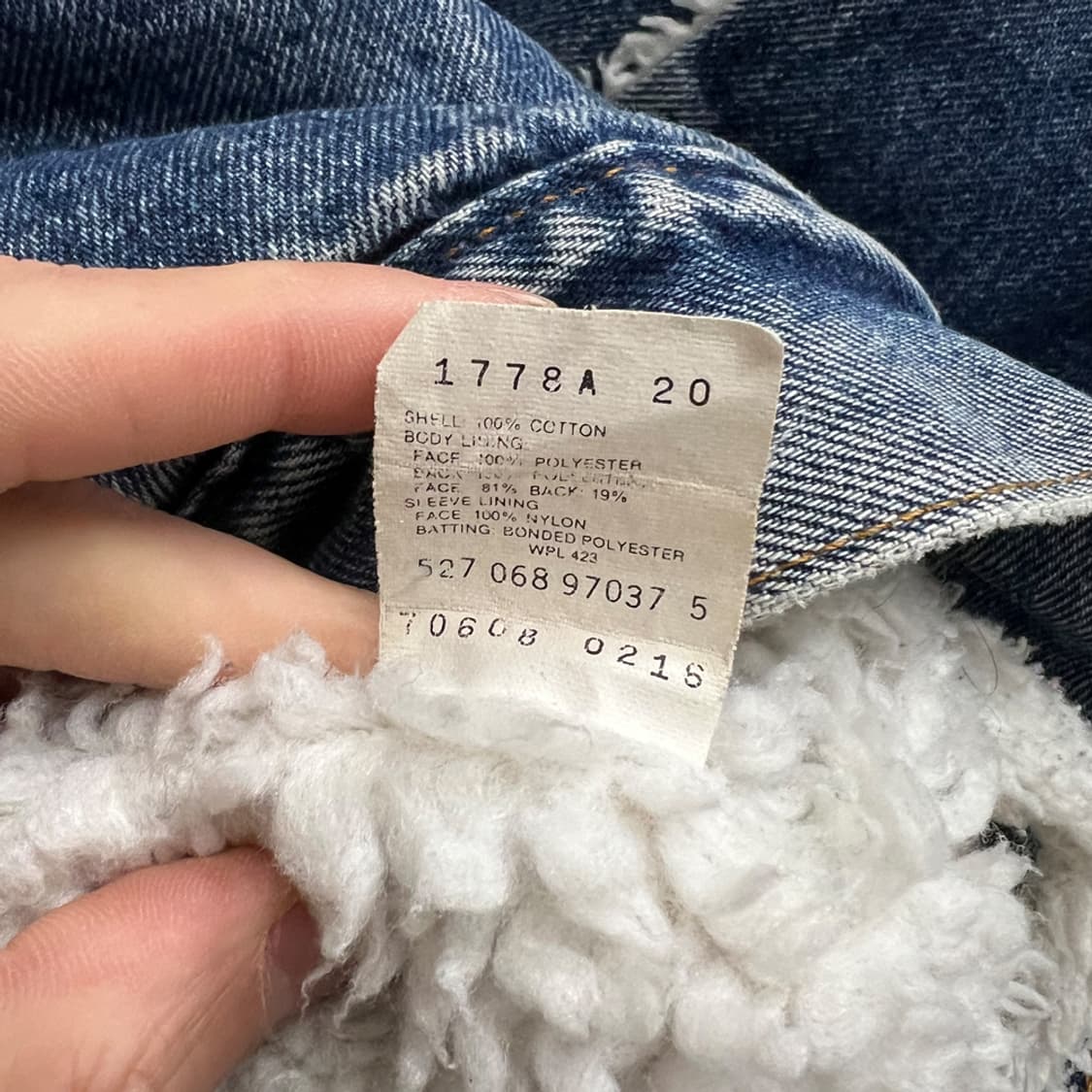 90s USA 리바이스 샌프란시스코 쉐르파 데님 트러커 자켓 L급 상품이미지5
