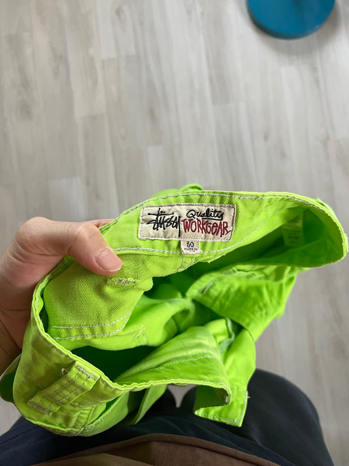 스투시 라임색 더블니 카펜더 팬츠 30 상품이미지2