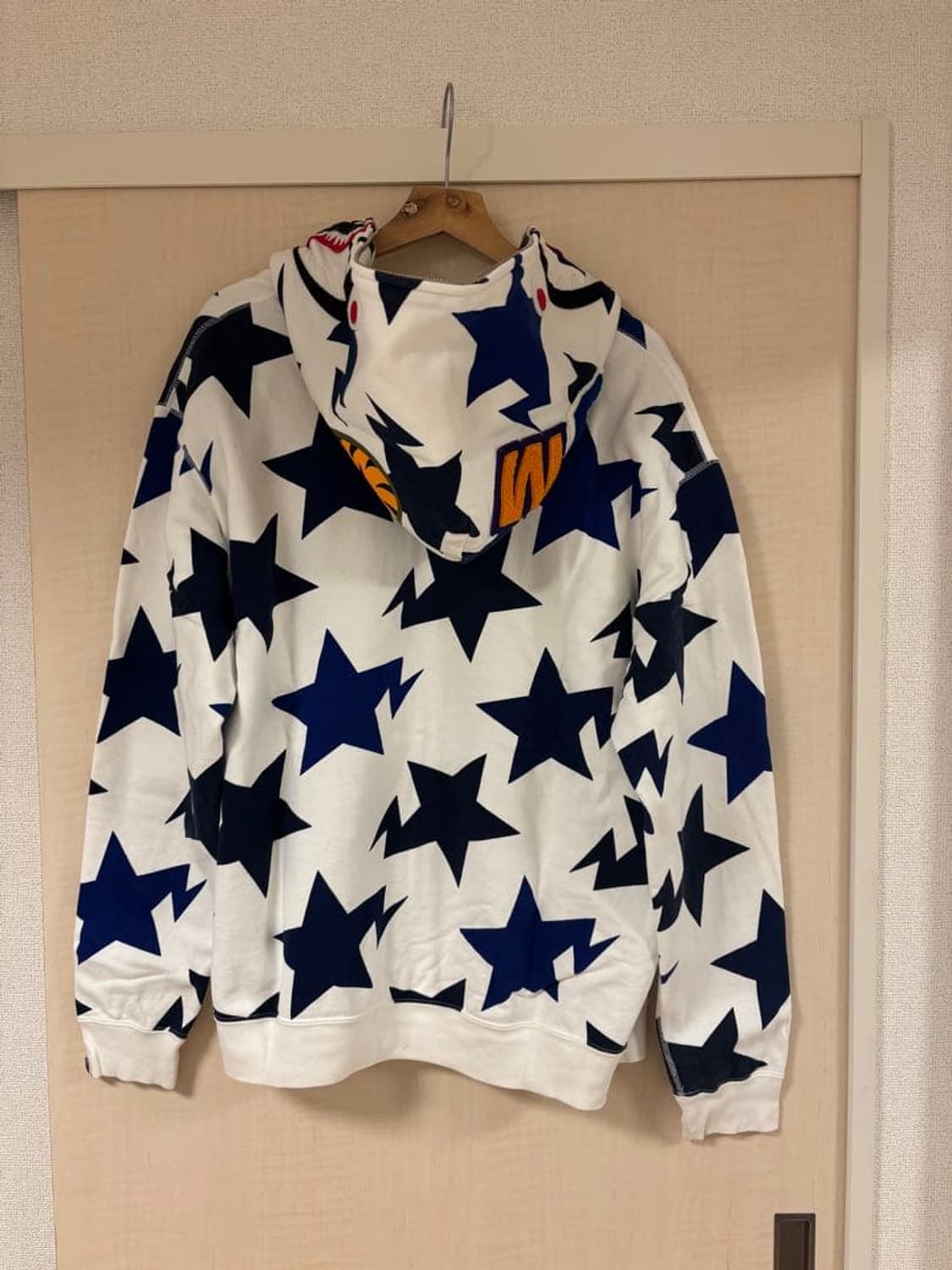 베이프 스타 패턴 샤크 후드 집업 상품이미지8