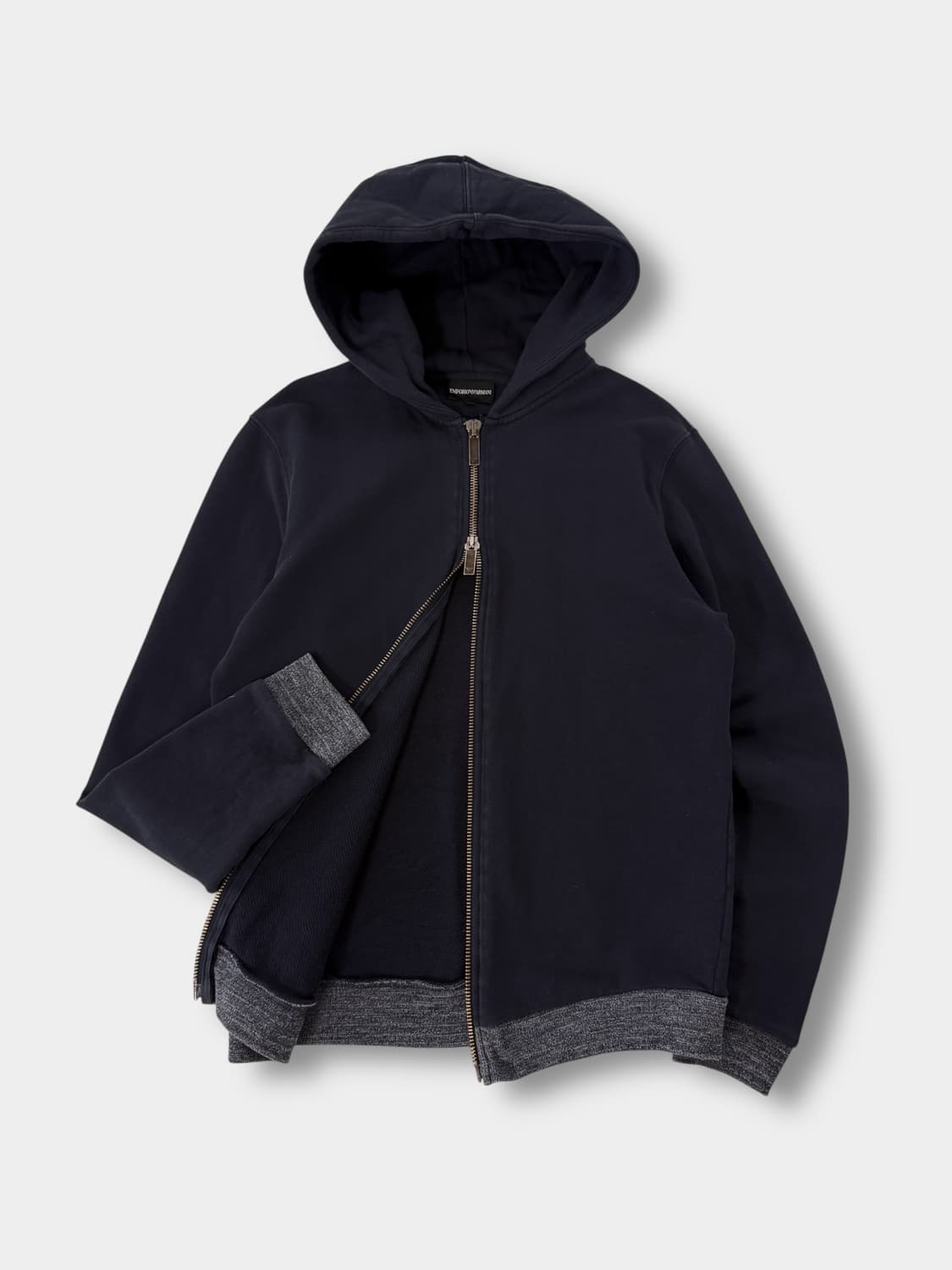  아르마니 00‘s 루즈핏 빅로고 빈티지 스웻 후드집업 상품이미지1