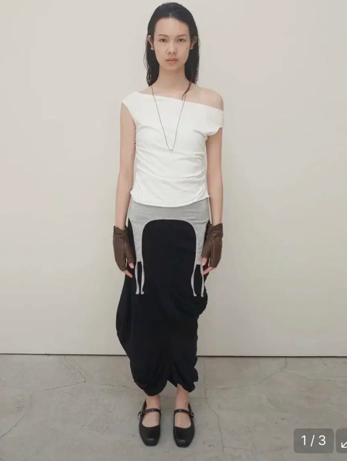 세릭 쉘 롱 스커트 블랙 상품이미지1