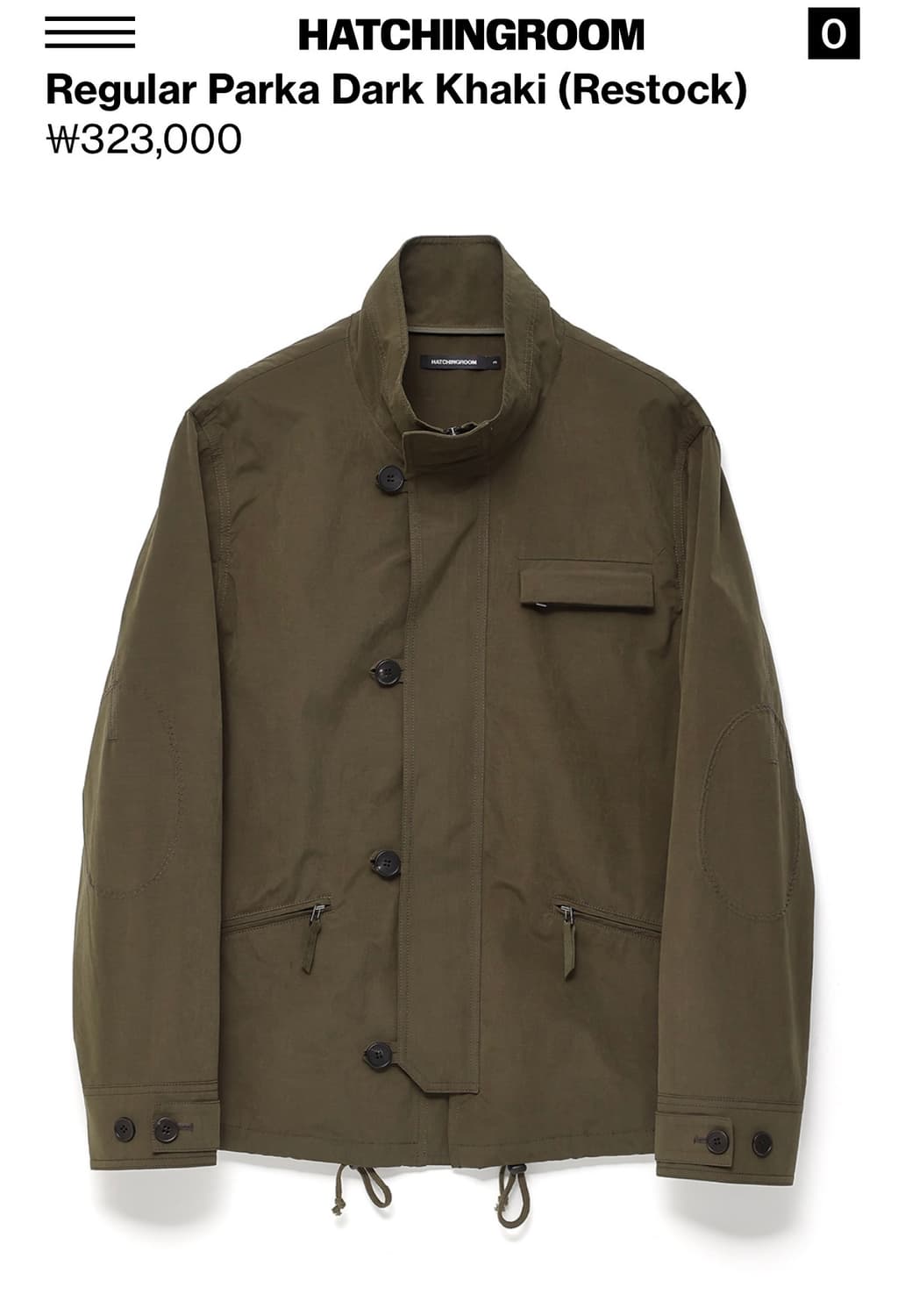 해칭룸 Regular Parka Dark Khaki M 상품이미지1