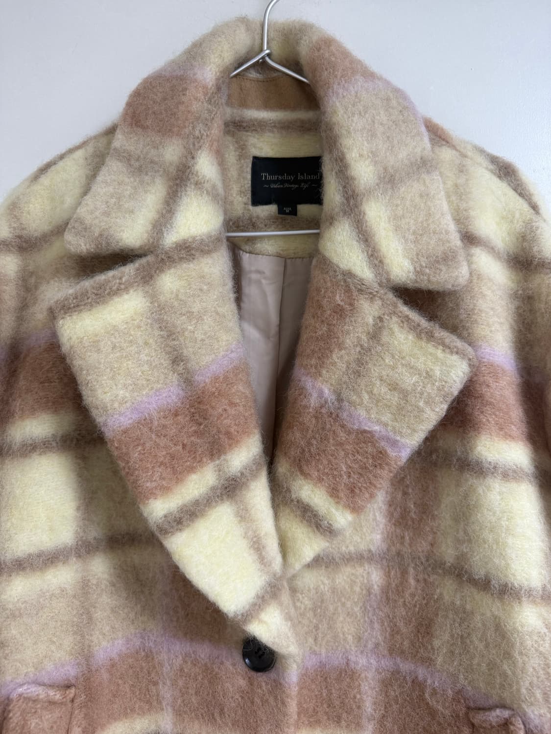 Thursday Island써스데이아일랜드 체크 울져지 롱코트 M 상품이미지2